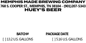Memphis Made Brewing Huey's Beer May 2022