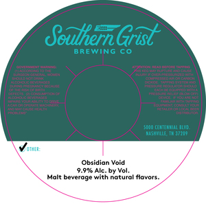 Southern Grist Brewing Co Obsidian Void