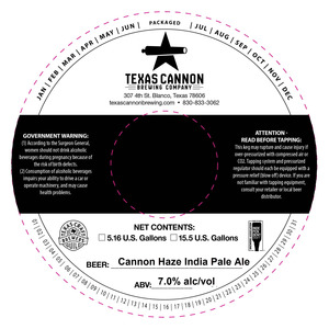 Cannon Haze India Pale Ale June 2022