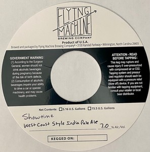 Flying Machine Brewing Company Showtime West Coast Style India Pale Ale June 2022