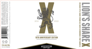 Lakewood Brewing Company Lion's Share X June 2022