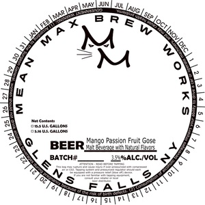 Mean Max Brew Works Mango Passion Fruit Gose