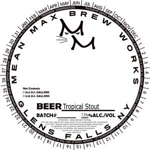 Mean Max Brew Works Tropical Stout June 2022