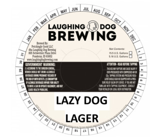 Laughing Dog Brewing Lazy Dog Lager June 2022