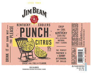 Jim Beam Kentucky Coolers Citrus Punch September 2022
