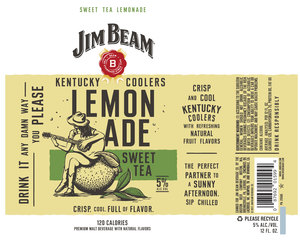 Jim Beam Kentucky Coolers Sweet Tea Lemonade September 2022