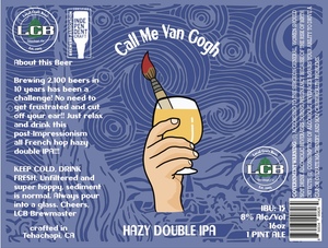 Call Me Van Gogh Hazy Double IPA September 2022