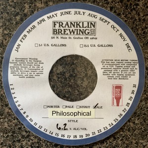 Franklin Brewing Co Philosophical August 2022