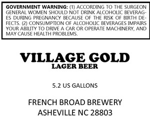 French Broad Brewery Village Gold August 2022