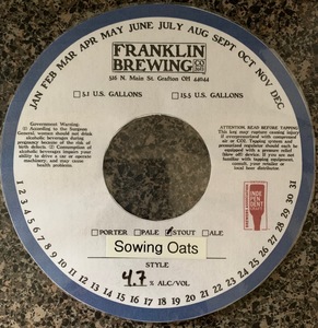 Franklin Brewing Co Sowing Oats August 2022