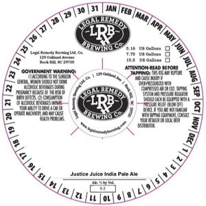 Legal Remedy Brewing Justice Juice India Pale Ale September 2022