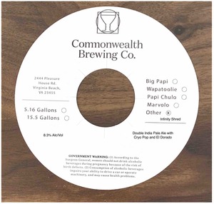 Commonwealth Brewing Co Infinity Shred September 2022