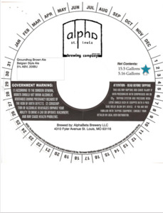 Alphabeta Brewery LLC Groundhog Brown Ale January 2023