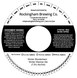 Rockingham Brewing Co. Winter Wonderham: Winter Warmer Ale January 2023