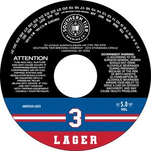 Southern Tier Brewing Company 3 Lager January 2023