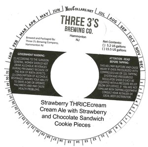 Three 3's Strawberry Thricecream January 2023