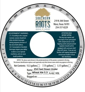 Southern Roots Brewing Company 254 Feet Down Under January 2023