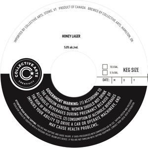 Collective Arts Honey Lager January 2023