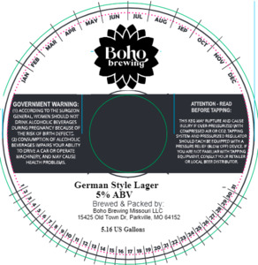 Boho Brewing German Style Lager January 2023