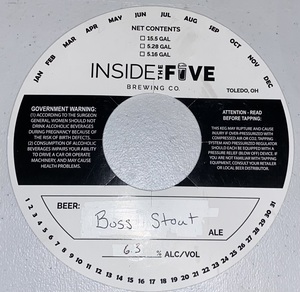 Inside The Five Brewing Boss Stout January 2023