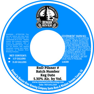 Russian River Brewing Company Rnd Pilsner January 2023