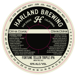 Harland Brewing Co. Fortune Teller Triple IPA January 2023