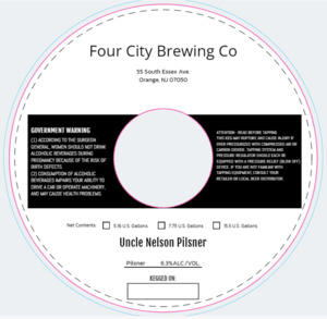 Four City Brewing Co Uncle Nelson Pilsner January 2023