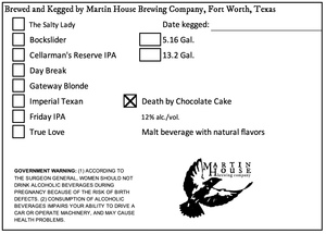 Matin House Brewing Company Death By Chocolate Cake January 2023