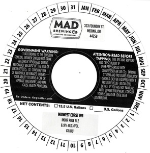 Mad Brewing Co. Midwest Coast IPA January 2023