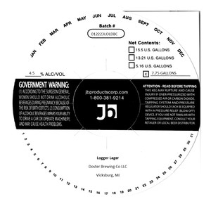 Doster Brewing Co Logger Lager January 2023