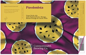 Commonwealth Brewing Co Passionista January 2023