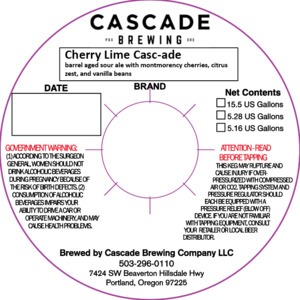 Cascade Brewing Cherry Lime Casc-ade January 2023
