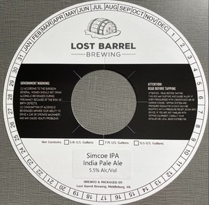 Lost Barrel Brewing Simcoe IPA January 2023