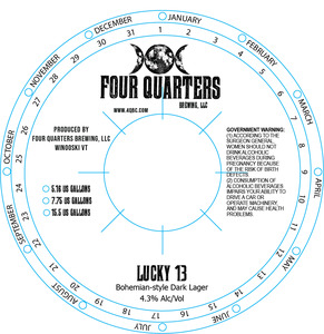 Four Quarters Brewing, LLC Lucky 13 January 2023