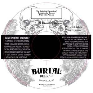 Burial Beer Co. The Diabolical Elements Of Fundamental Decency January 2023