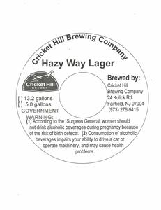 Cricket Hill Hazy Way Lager January 2023