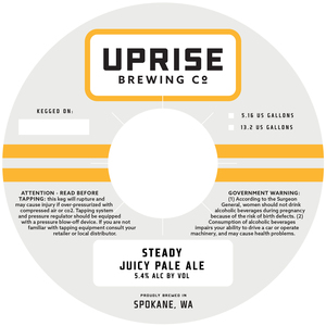 Uprise Brewing Co Steady Juicy Pale Ale February 2023