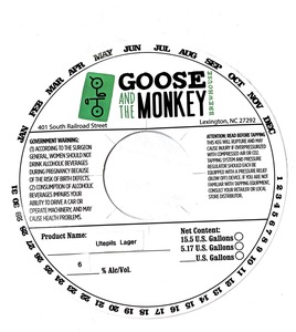 Goose And The Monkey Brewhouse Utepils Lager
