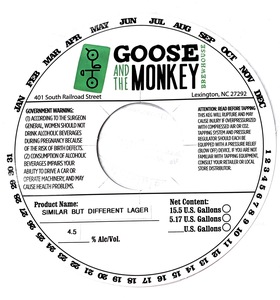 Goose And The Monkey Brewhouse Similar But Different Lager