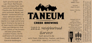 Taneum Creek Brewing 2022 Neighborhood Harvest
