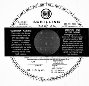 Schilling Beer Co. Foy February 2023