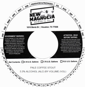 New Magnolia Brewing Co. Pale Coffee Stout February 2023