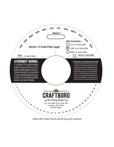 Craftboro Brewing Depot Atomic 13 India Pale Lager February 2023
