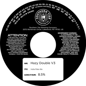 Southern Tier Brewing Company Hazy Double V3 February 2023
