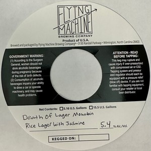 Flying Machine Brewing Company Death Of Lager Mountain February 2023