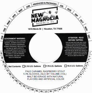New Magnolia Brewing Co. Pale Caramel Raspberry Stout