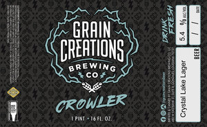 Grain Creations Brewing Co Crystal Lake Lager February 2023