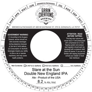Grain Creations Brewing Co Stare At The Sun Double New England IPA February 2023