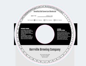 Kerrville Brewing Company Breakfast Ball American Blonde Ale February 2023