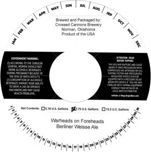 Crossed Cannons Brewery Warheads On Foreheads February 2023